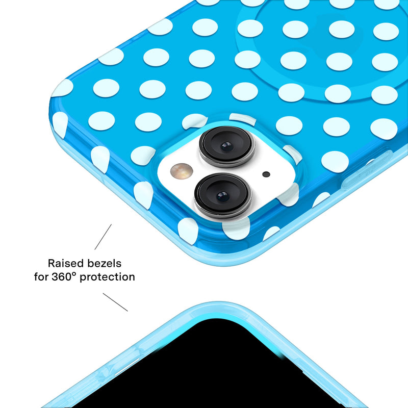 Aquamarine Polka Dot iPhone Case photo 3