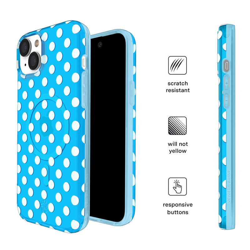 Aquamarine Polka Dot iPhone Case photo 5