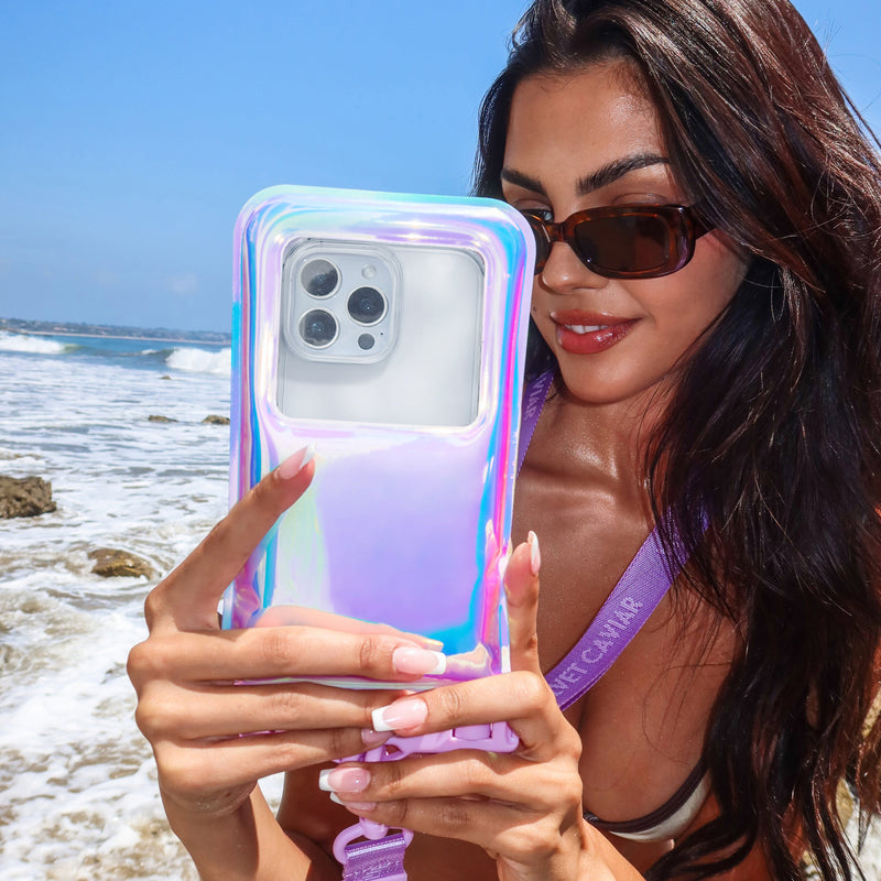 Lavender Holo Waterproof Floating Phone Pouch photo 2