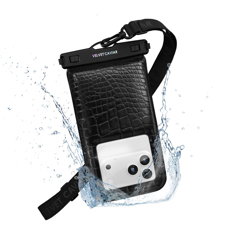 Black Croc Waterproof Floating Phone Pouch photo 1