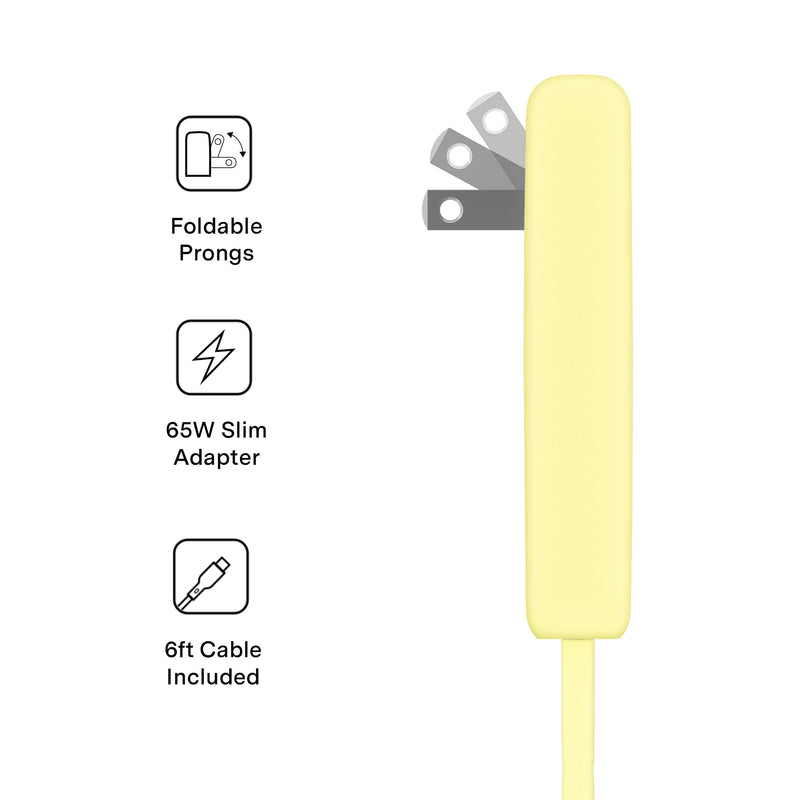 Butter Yellow Fast Charging Set, Dual Port Wall Adapter + 6ft USB-C Cable photo 3