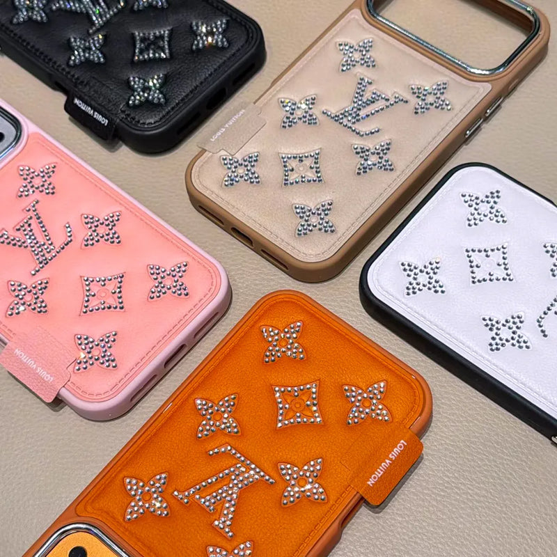 LV Rhinestone Monogram Phone Case for iPhone 13-17 / Pro / Pro Max photo 4