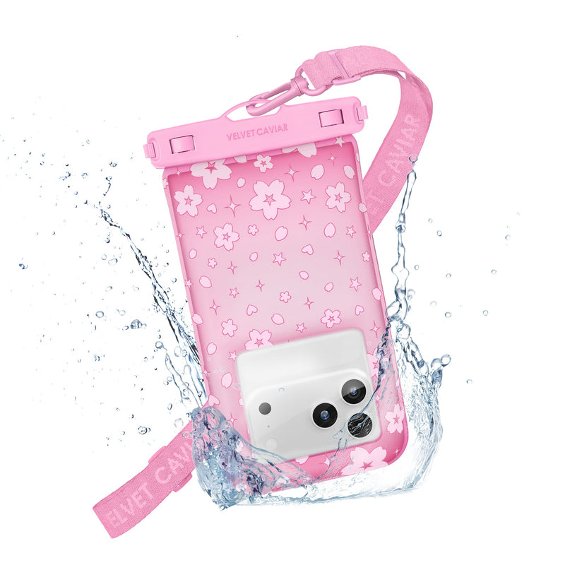 Pink Cherry Blossom Waterproof Floating Phone Pouch photo 1