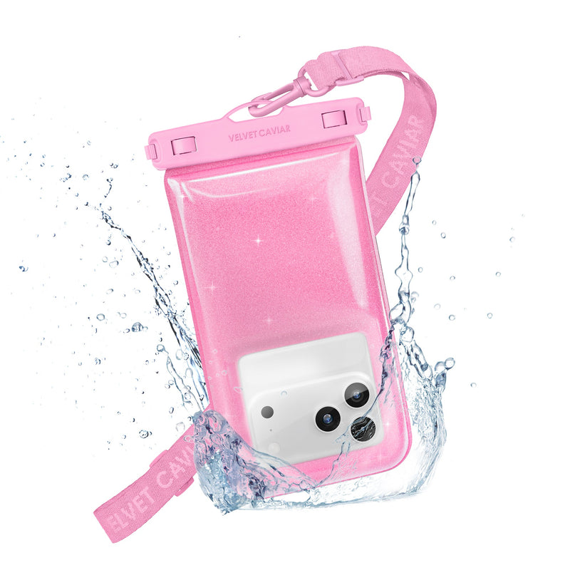 Pink Stardust Glitter Waterproof Floating Phone Pouch photo 1
