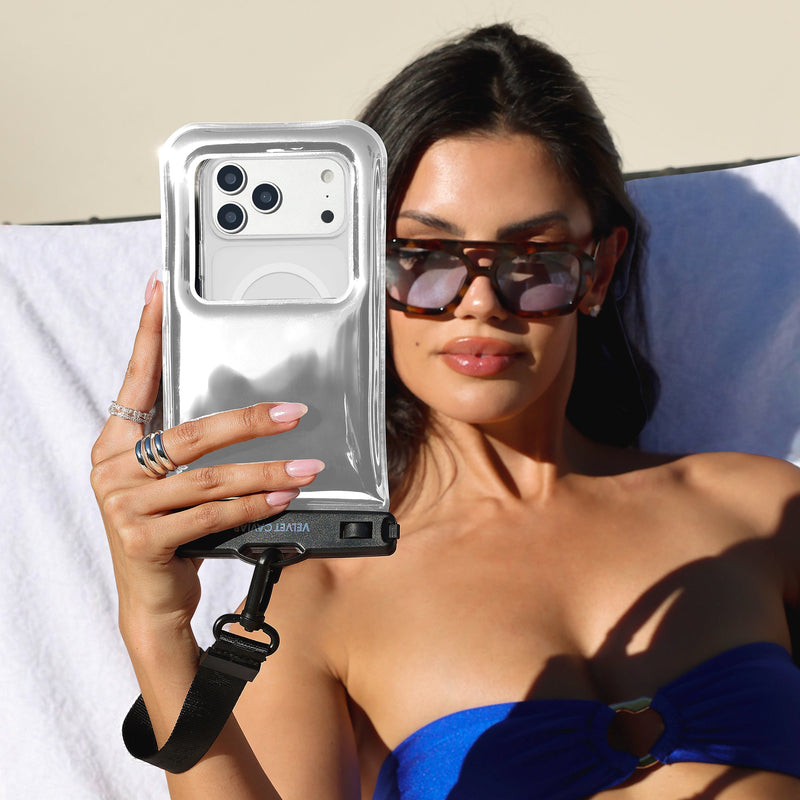 Silver Holo Waterproof Floating Phone Pouch photo 2