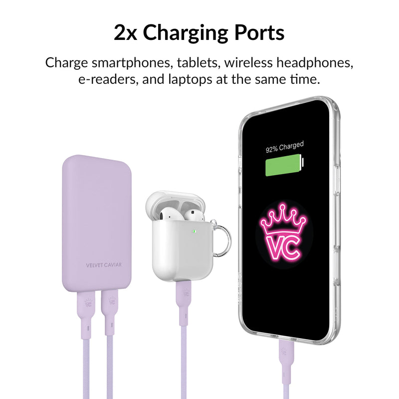 Soft Lilac Fast Charging Set, Dual Port Wall Adapter + 6ft USB-C Cable photo 6