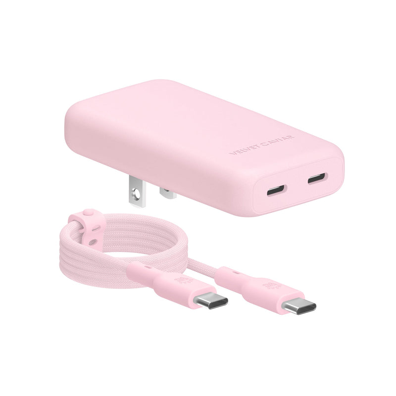 Strawberry Milk Fast Charging Set, Dual Port Wall Adapter + 6ft USB-C Cable photo 1