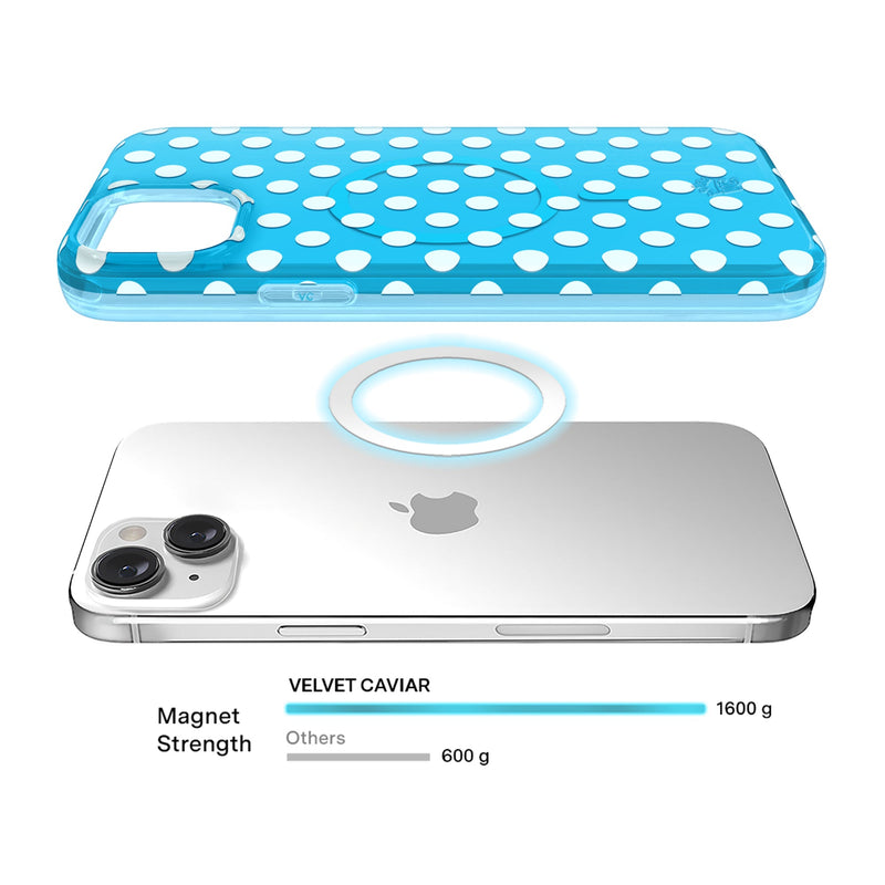Aquamarine Polka Dot iPhone Case photo 4