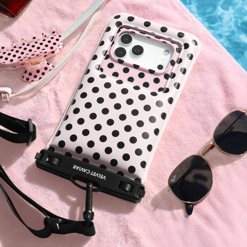 Princess Pink Polka Dot Waterproof Floating Phone Pouch photo 8