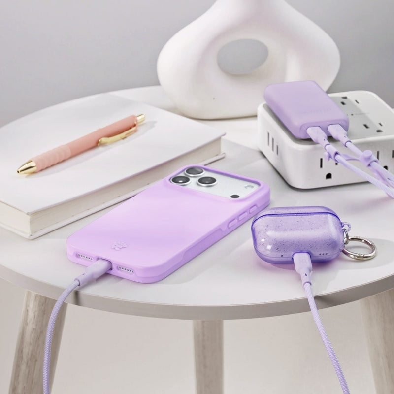 Soft Lilac Fast Charging Set, Dual Port Wall Adapter + 6ft USB-C Cable photo 8