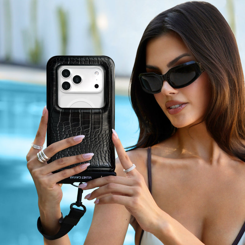 Black Croc Waterproof Floating Phone Pouch photo 2