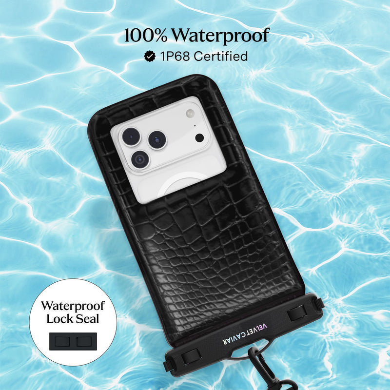 Black Croc Waterproof Floating Phone Pouch photo 3