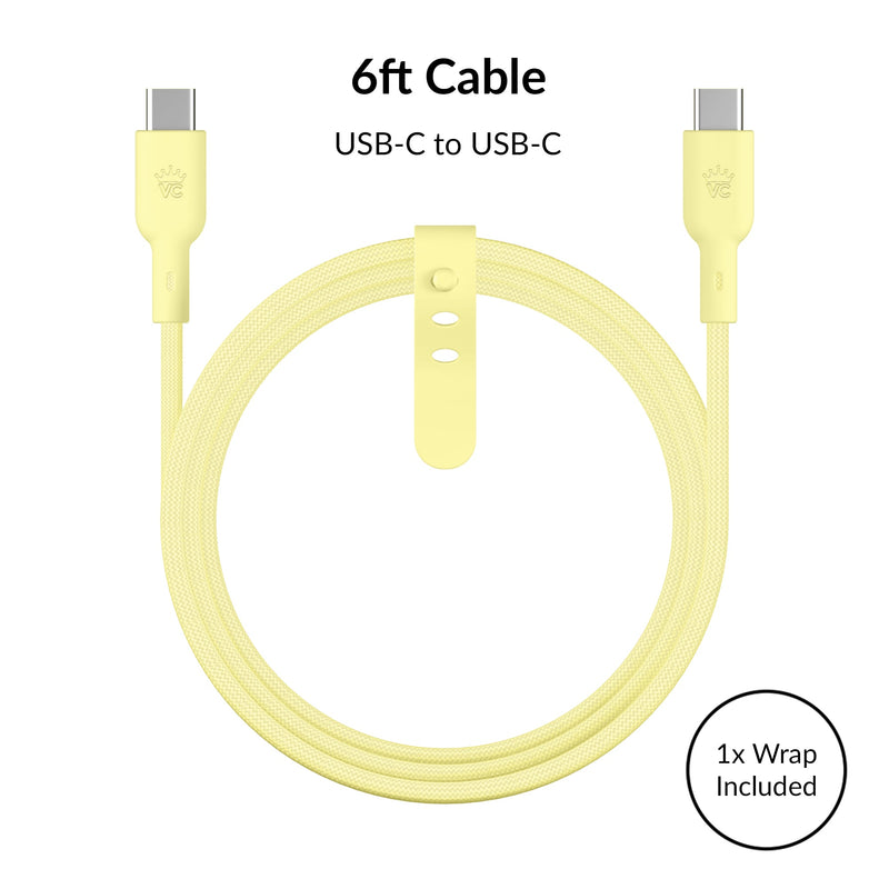 Butter Yellow Fast Charging Set, Dual Port Wall Adapter + 6ft USB-C Cable photo 5