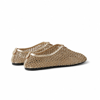 Loro Piana Flacher Slipper Floaty Damen - Rocher Gold/silver Dust
