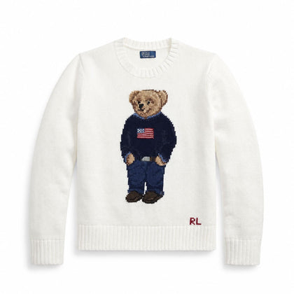 Ralph Lauren Polo Bear Pullover Aus Leinen-Baumwolle Mit Rundhalsausschnitt