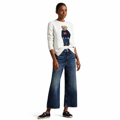 Ralph Lauren Polo Bear Pullover Aus Leinen-Baumwolle Mit Rundhalsausschnitt