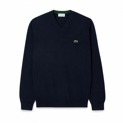 Lacoste Monochrome Baumwoll-Pullover Mit V-Ausschnitt