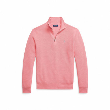 Ralph Lauren Mesh-Strick Baumwoll-Pullover Mit Viertel-Reißverschluss
