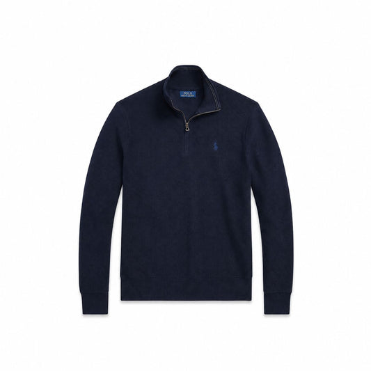 Ralph Lauren Mesh-Strick Baumwoll-Pullover Mit Viertel-Reißverschluss