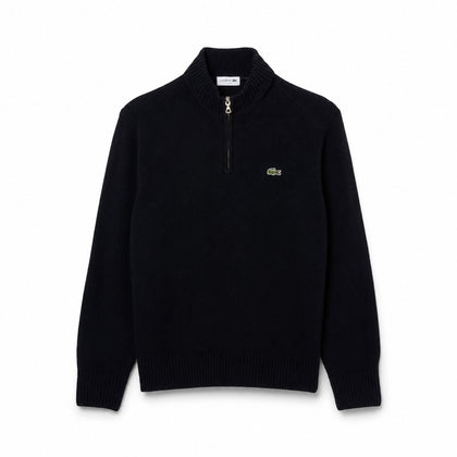 Lacoste Herren Pullover Mit Reißverschluss Und Hohem Kragen Aus Gekämmter Wolle