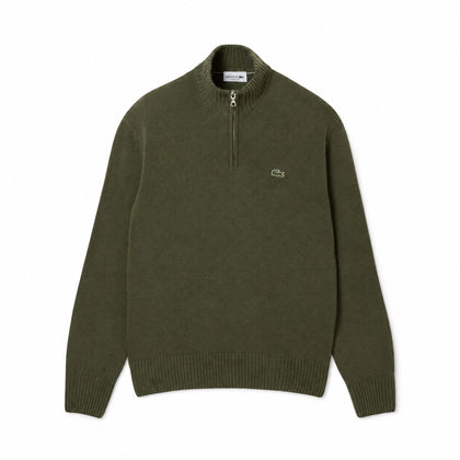 Lacoste Herren Pullover Mit Reißverschluss Und Hohem Kragen Aus Gekämmter Wolle