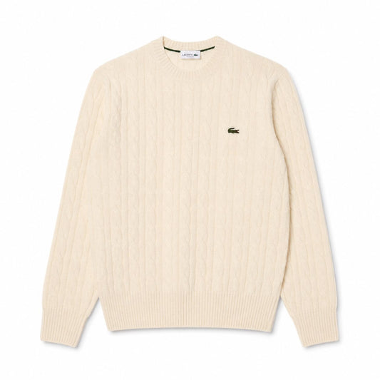Lacoste Zopfstrick Pullover Aus Gekämmter Wolle Mit Rundhalsausschnitt