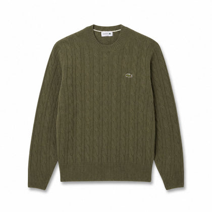 Lacoste Zopfstrick Pullover Aus Gekämmter Wolle Mit Rundhalsausschnitt