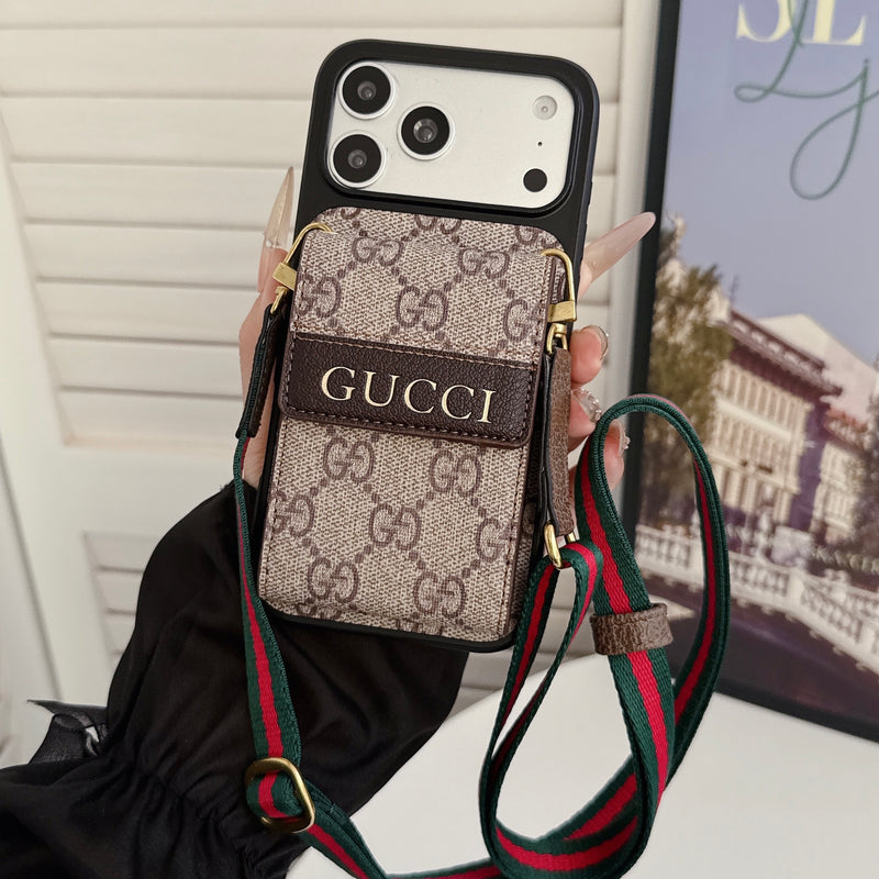 Crossbody LV Style iPhone Case for 12-17/Pro/ Pro Max/Plus/Air