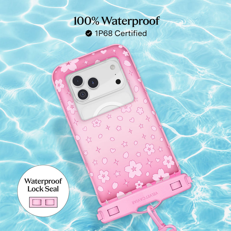 Pink Cherry Blossom Waterproof Floating Phone Pouch photo 3