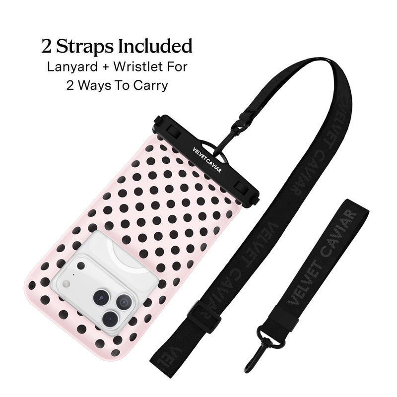 Princess Pink Polka Dot Waterproof Floating Phone Pouch photo 4