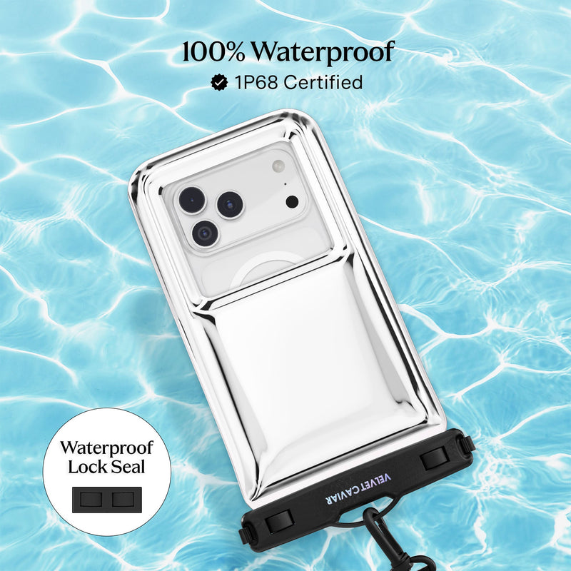 Silver Holo Waterproof Floating Phone Pouch photo 3