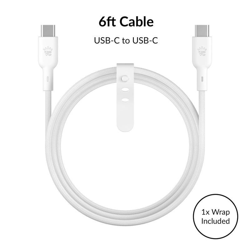 White Fast Charging Set, Dual Port Wall Adapter + 6ft USB-C Cable photo 5