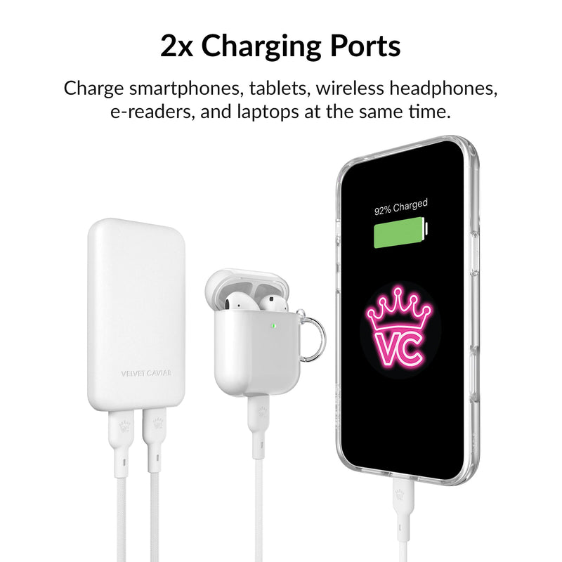 White Fast Charging Set, Dual Port Wall Adapter + 6ft USB-C Cable photo 6