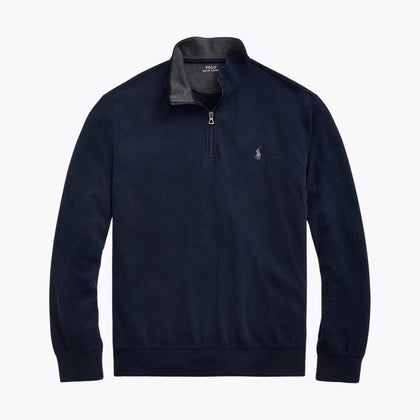 Ralph Lauren Luxury Jersey Pullover Mit Viertel-Reißverschluss