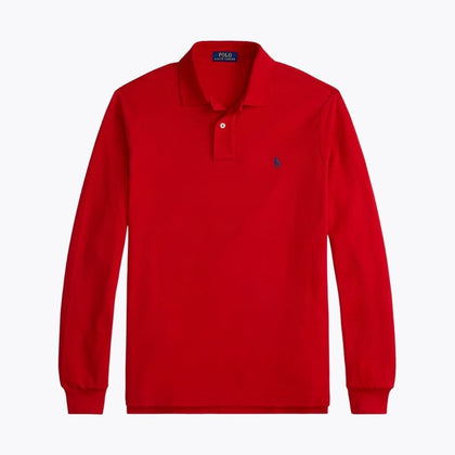 Ralph Lauren Langarm Polo-Shirt Aus Mesh-Baumwolle