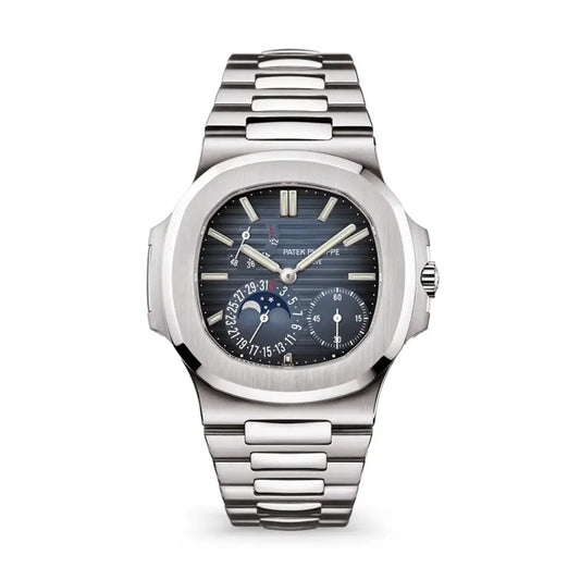 Patek Philippe Nautilus Stahl Blaues Zifferblatt Mondphase 5712/1A-001
