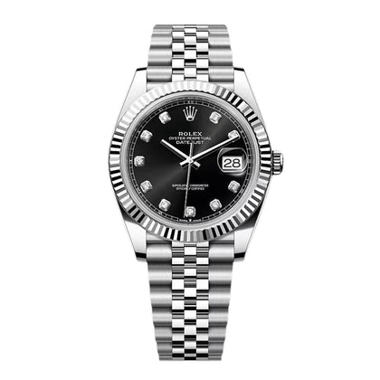 Rolex Datejust Diamant Schwarzes Zifferblatt Jubilee 41mm