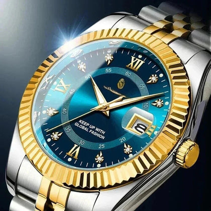 Poedagar Goldenstar 40mm Herrenarmbanduhr - Wasserdicht - Edelstahl